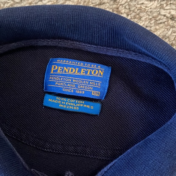 PENDLETON Men’s Navy Blue Short Sleeve Polo Size XL - Picture 2 of 5